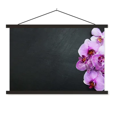 Produktbild von MuchoWow® Textilposter Orchidee - Blumen - Rosa - Flora 150x100 cm mit schwarzem Rahmen - Schlafzimmer