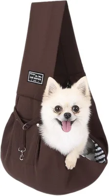 Zdjęcie produktu dla Torba dla psa - brązowa - 31 x 70 cm - Trwała i wygodna - dla psów i kotów do 7,5 kg