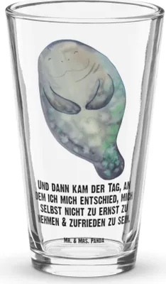 Produktbild von Mr. & Mrs. Panda Cocktailglas Seekuh Happy - Transparent - Geschenk, Liebeskummer, Respekt, Saftglas, Selbstliebe, Longdrinkglas, Glas, Tumbler, Bierglas, Achtsamkeit