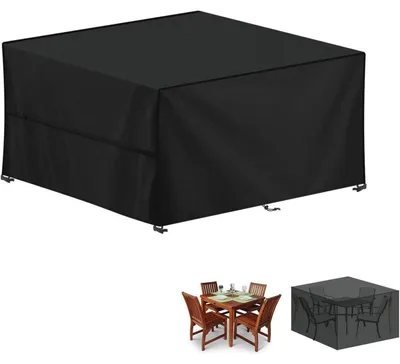 Zdjęcie produktu dla Pokrowiec na meble ogrodowe, wodoodporny, wykonany z tkaniny Oxford 420D, prostokątny, wymiary: 130x120x85 cm