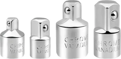 Produktbild von 4-teiliges Steckschlüssel-Adapter-Set, Ratschen-Steckschlüssel-Reduzieradapter, 1/2 Zoll auf 3/8 Zoll, 3/8 Zoll auf 1/2 Zoll, 1/4 Zoll auf 3/8 Zoll, 3/8 Zoll auf 1/4 Zoll, Steckschlüssel-Adapter-Ratsche für Stecknüsse und Bits