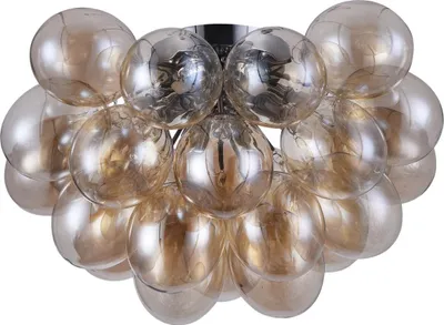 Produktbild von Deckenleuchte Glas Metall G9 Nickel Cognac Kugelschirm Modern