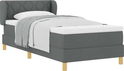 Obrázok produktu pre Posteľ s pružinovým rámom Tmavo šedá 90 x 190 cm látka