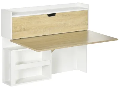 Produktbild von Wandklapptisch mit Ablagen, platzsparend, fš¹r Zuhause und Bš¹ro, aus Spanplatte, 100 x 18 x 74 cm