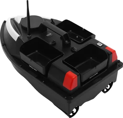 Produktbild von RC Futterboot zum Angeln - Köderboot - 500 m Reichweite - GPS-Positionierung - Automatische Rückkehr - 5200 mAh Lithium-Akku - LED-Licht - Schwarz