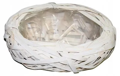 Obrázek produktu pro Ratánový květináč bílý proutěný 21x26x8 cm