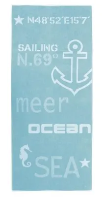 Produktbild von framsohn Strandtuch Liegetuch 'Nautic' 75 x 180 cm Türkis