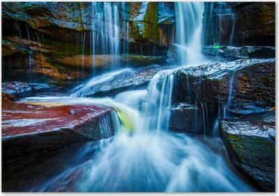 Produktbild von Tulup® Leinwandbild - 100x70 cm - Wandkunst - Drucke auf Leinwand - Leinwanddruck  - Landschaften - Blau - Wasserfall Tropisch