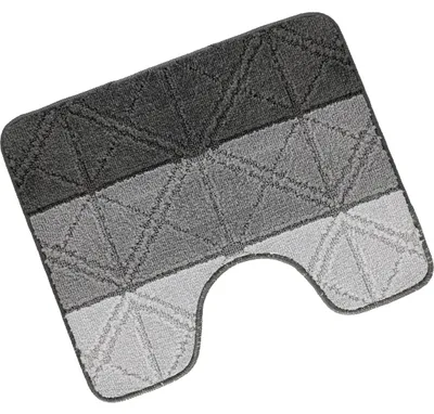 Obrázok produktu pre Podložka pred WC 60 x 50 cm, trojuholníky, šedá