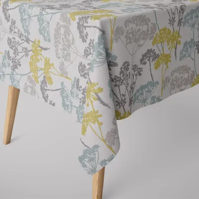 Produktbild von SCHÖNER LEBEN. Tischdecke Blumen Gräser Mineral blau grün grau Größe 130x240cm
