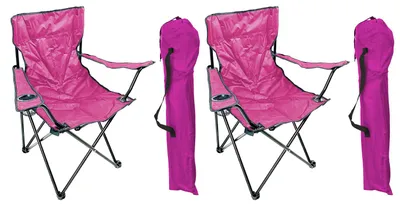 2er Anglersessel Campingstuhl Getränkehalter Outdoorstuhl Tasche Pink