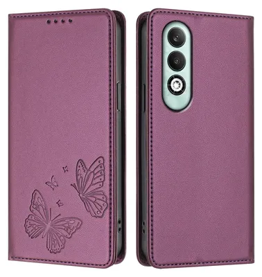 Image de Étui en cuir pour Oppo K12X 5G, motif papillon, étui portefeuille à rabat avec support, violet