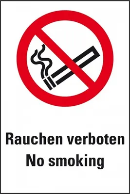 Produktbild von Dreifke® Schild I Verbots-Kombischild Rauchen verboten - No Smoking, Kunststo...