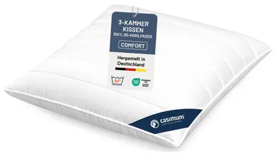 Produktbild von Faserkissen, 3-Kammer Kopfkissen 80x80 cm, Kissen 100% Polyester, CASIMUM