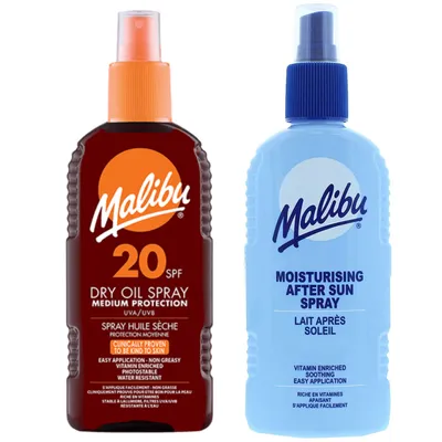 Produktbild von Malibu SPF20 Bronzöl 200 ml + Sprühbalsam nach Bräunung von 200 ml