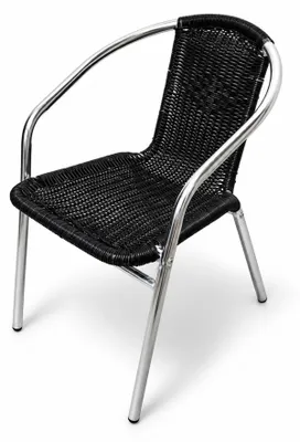 Produktbild von Aga Gartenstuhl RATAN Silber/Schwarz