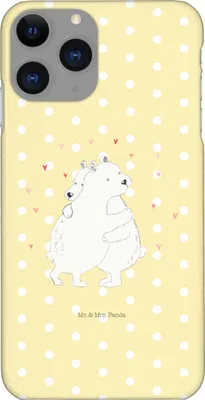 Produktbild von Mr. & Mrs. Panda Iphone 11 Pro Handyhülle Eisbär Umarmen - Gelb Pastell - Geschenk, Lustige Sprüche, Premium Kunststoff, Handy Case