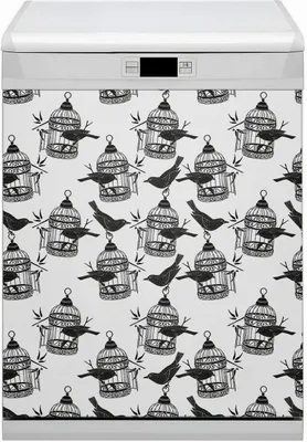 Produktbild von Magnet Folie für Geschirrspüler Magnete  Geschirrspüle Magnet für Spülmaschine 60x80 cm Nachbildung - Käfige Vögel