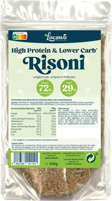 Produktbild von Locawo High Protein Low Carb Risoni | Langkornreis | Pasta | Nudeln 200g