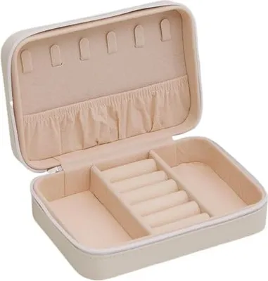 Produktbild von CCUZS Organizer Travel Box, Halskette -Ohrringehalter, Aufbewahrungsringe mit großer Kapazitätsbehörden, Halsketten, Schmuck, Displayreisen, 6,3 x 4,3