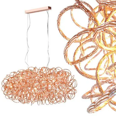 Produktbild von Sompex Design Hängelampe Mystic Draht Kupfer/Rotgold – längliche Pendelleuchte 8× G9