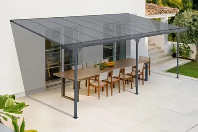 Produktbild von Terrassenüberdachung Carport KLEO 550L300 Aluminium Grau