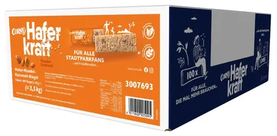 Zdjęcie produktu dla CORNY 3007693 CORNY Haferkraft Mandel Karamell Müsliriegel 100 Riegel