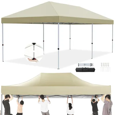Produktbild von Faltpavillon 3x6m Wasserdicht UV-Schutz 50+ Höhenverstellbar Beige