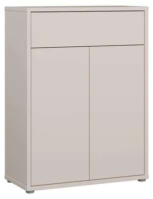 Produktbild von Forte ALICE SPRINGS Schuhschrank 70 80, moderner Schuhschrank mit 2 Türen und 1 Schublade, Flur, Holzwerkstoff, Kaschmir Beige, 74,5 cm breit x 99,1 cm hoch x 34,9 cm tief