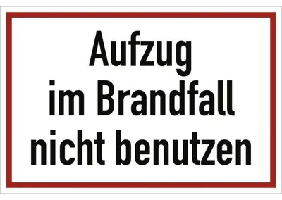 Produktbild von Dreifke® Aufkleber Aufzug im Brandfall nicht benutzen, Textschild, Folie, 150...