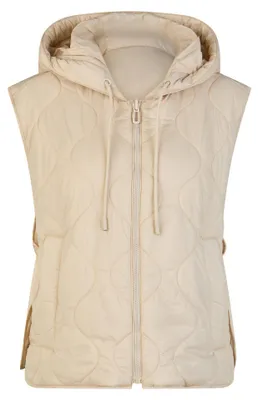 Produktbild von Rabe Damen Wendeweste mit Kapuze, wellenförmiger Steppnaht, wattiert, Beige, Gr. 48
