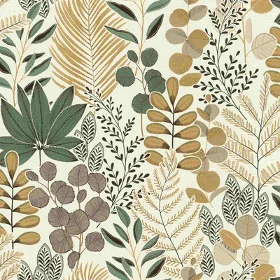 Produktbild von Vliestapete 465334 Tapete Blumen Floral 53 x 1005 cm Rasch Selection Beige Grün