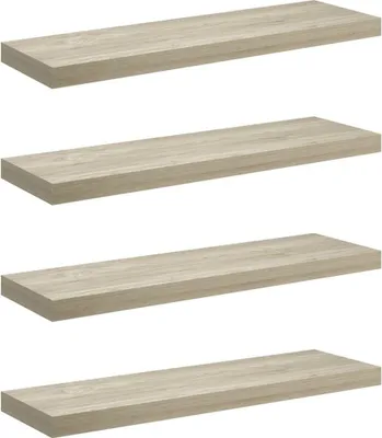 Obrázok produktu pre vidaXL Závesné police 4 ks Dubový vzhľad 80x23,5x3,8 cm MDF