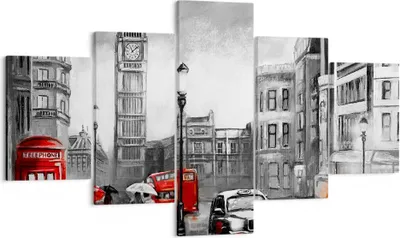Produktbild von Bild auf Leinwand - Leinwandbild - London Bus - 125x70cm - Wand Bild - Wanddeko - Wandbilder - Leinwanddruck - Bilder - Kunstdruck - Wanddekoration - Leinwand bilder - Wandkunst - EA125x70-3939
