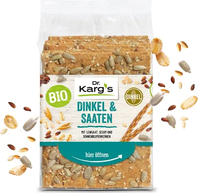 Immagine prodotto di Pane croccante di farro e semi Dr Kargsvegan 200g