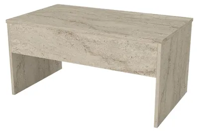Image de Table basse avec coffre de rangement en bois "Akilli" - 90 x 45 x 52 cm - Travertin