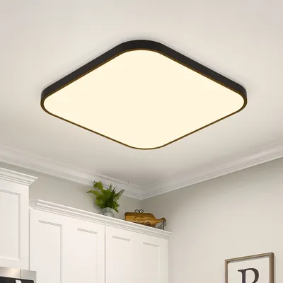 Produktbild von ZMH LED Deckenleuchte Flach 19 W 27 cm warmweiß Deckenbeleuchtung quadratische Flurlampe Schwarz für Schlafzimmer Küche Flur