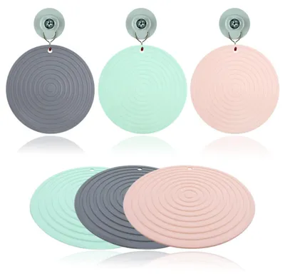 Silikon-Topfuntersetzer, hitzebeständig, 3er-Set, rund, 24 cm