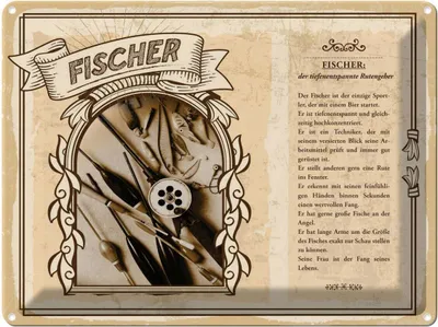 Produktbild von vianmo Blechschild 30x40 cm Fischer Rutengeber wertvollen Fang Beruf Arbeit