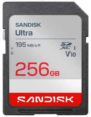 Obrázok produktu pre SANDISK Ultra SDXC UHS-I karta, 256 GB (rýchlosť čítania až 195 MB/s, plná podpora)
