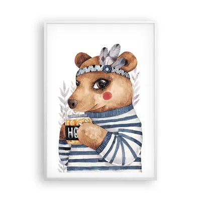 Produktbild von Gerahmtes Poster - Weißer Rahmen - Anthropomorphisierung Bär Kinder - 70x100 cm - Wand Bild - Wanddeko - Wandbilder - Kunstposter - Wandposter - Bilderrahmen - Bilder - Kunstdruck - P2WPA70x100-4367
