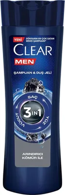 Produktbild von CLEAR Men 3in1 Holzkohle-Reinigungsshampoo 350ml