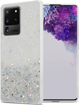 Produktbild von Cadorabo Hülle für Samsung Galaxy S20 ULTRA Schutz Hülle in Transparent Handyhülle TPU Etui Glitter Cover Case Glitzer