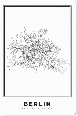 Produktbild von MuchoWow® Mauspad Mousepad Deutschland - Berlin - Stadtplan - Karte - Schwarz-Weiß - Karte 18x27 cm - Mousepads - Maus Mat - Pad - Mausunterlage