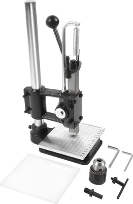 Produktbild von Manuelle Dornpresse - Handhebelpresse für Lederarbeiten - Spannbereich 1,5–13 mm - Verstellhöhe 0–16 cm - Presskraft ≤160 kg - Geräuscharm & Energiesparfeder