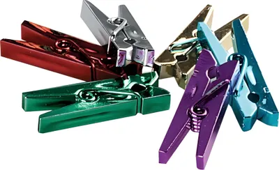 Productafbeelding van Aluminium klemmetje voor wenskaart, kunststof, 25 mm, assorti kleuren, 10 stuks
