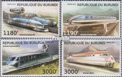 Produktbild von Briefmarken Burundi 2012 Mi 2943-2946 (kompl.Ausg.) postfrisch Einschienenbahnen