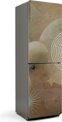 Produktbild von Abstrakte Kreise und Linien – Magnetische Kühlschrank Abdeckung – Dekorfolie magnetisch Küche – Kühlschrank Magnet Deko – selbstklebende Magnettafel – Magnetfolie für Kühlschranktür – 60x190 cm