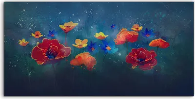 Produktbild von Coloray Acrylbild 120x60  Wandbild Acrylbilder Pflanzen Blumen farbenfrohes Blumen