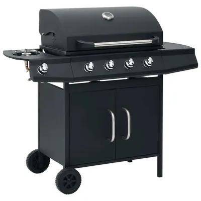Image de vidaXL Barbecue à gaz 4+1 flammes noir acier